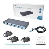 i-Tec USB 3.0 / USB-C 5K Univerzální dualní dokovací stanice, 2x 4K 60Hz video