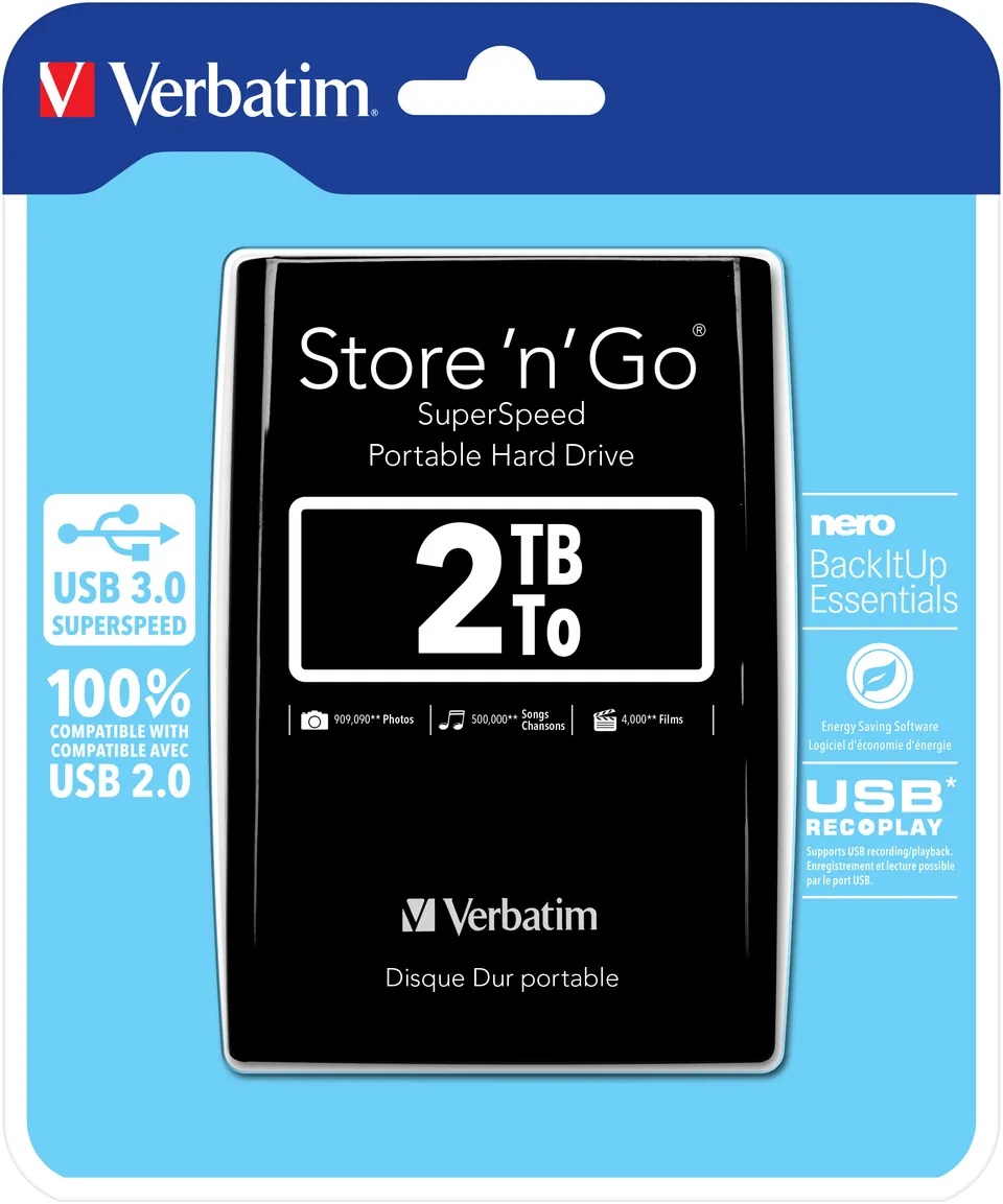 VERBATIM Store´n´ Go 2,5" 2TB USB 3.0 černý