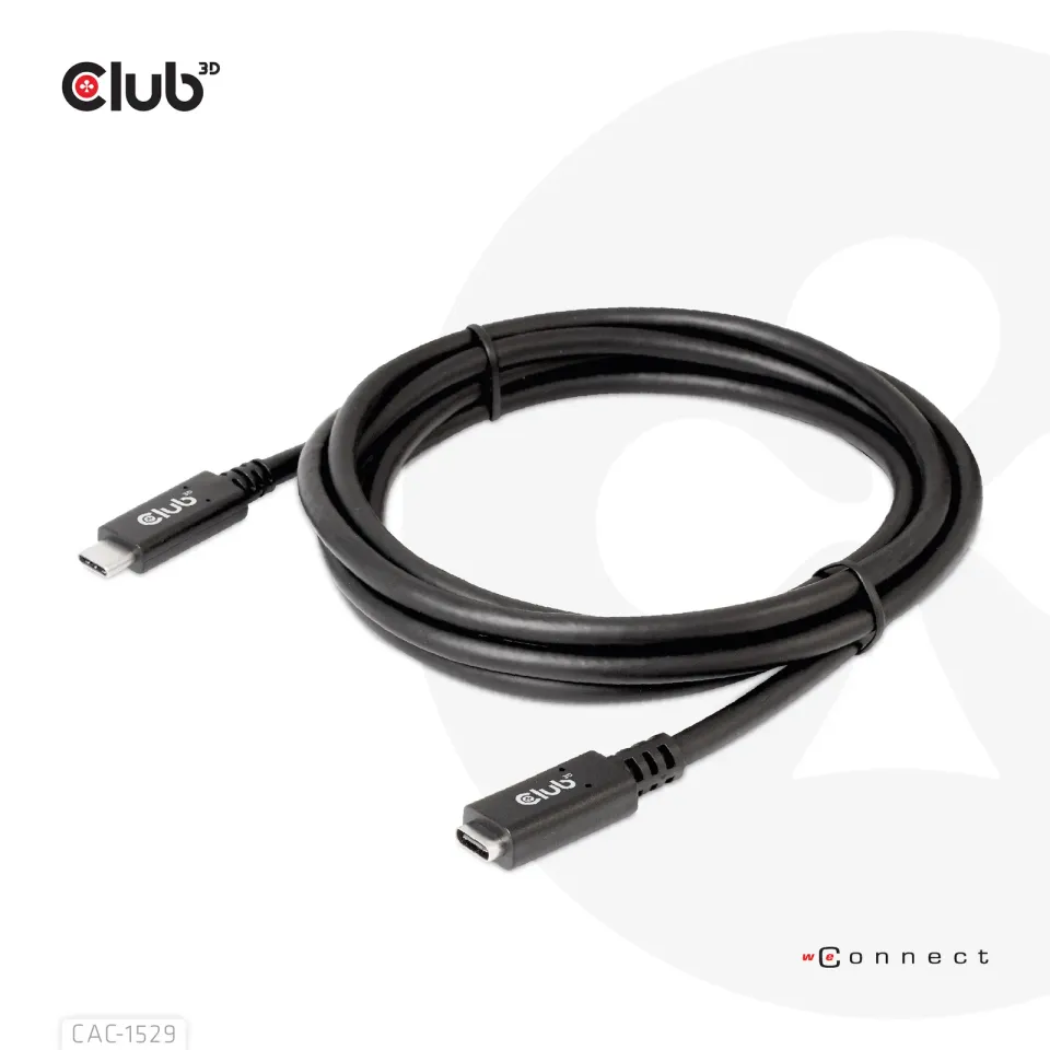Club3D Prodlužovací kabel USB-C, 5Gbps 60W(20V/3A), 4K 60Hz (M/F), 2m