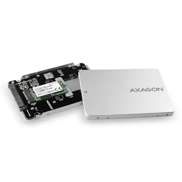 AXAGON RSS-M2SD, SATA - M.2 SATA SSD, interní 2.5" ALU box