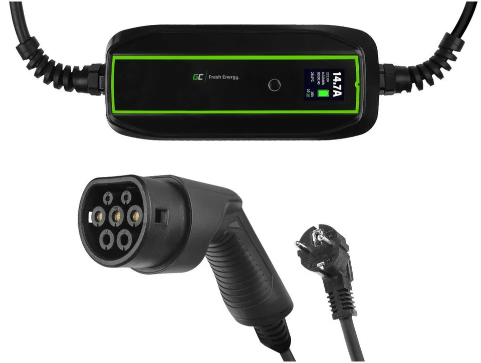 Green Cell EV PowerCable 3.6kW Schuko Type 2 mobile charger for charging electri