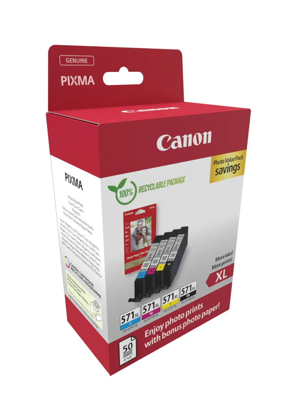 Canon cartridge CLI-571XL BK/C/M/Y PHOTO VALUE pack / 4x11ml