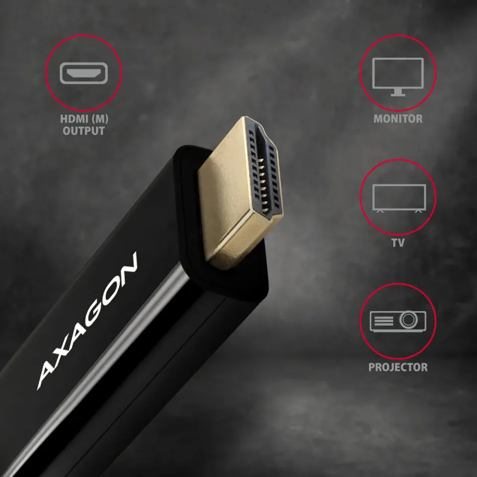 AXAGON RVDM-HI14C2 miniDP > HDMI kabel, 4K/30Hz 1,8m