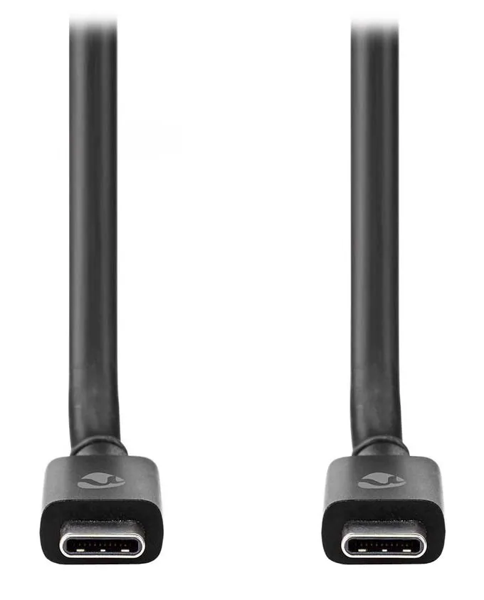 NEDIS kabel USB 4.0 Gen 2x2/ zástrčka USB-C - zástrčka USB-C/ 240 W/ 8K@60Hz/ 20 Gbps/ poniklovaný/ černý/ box/ 2m