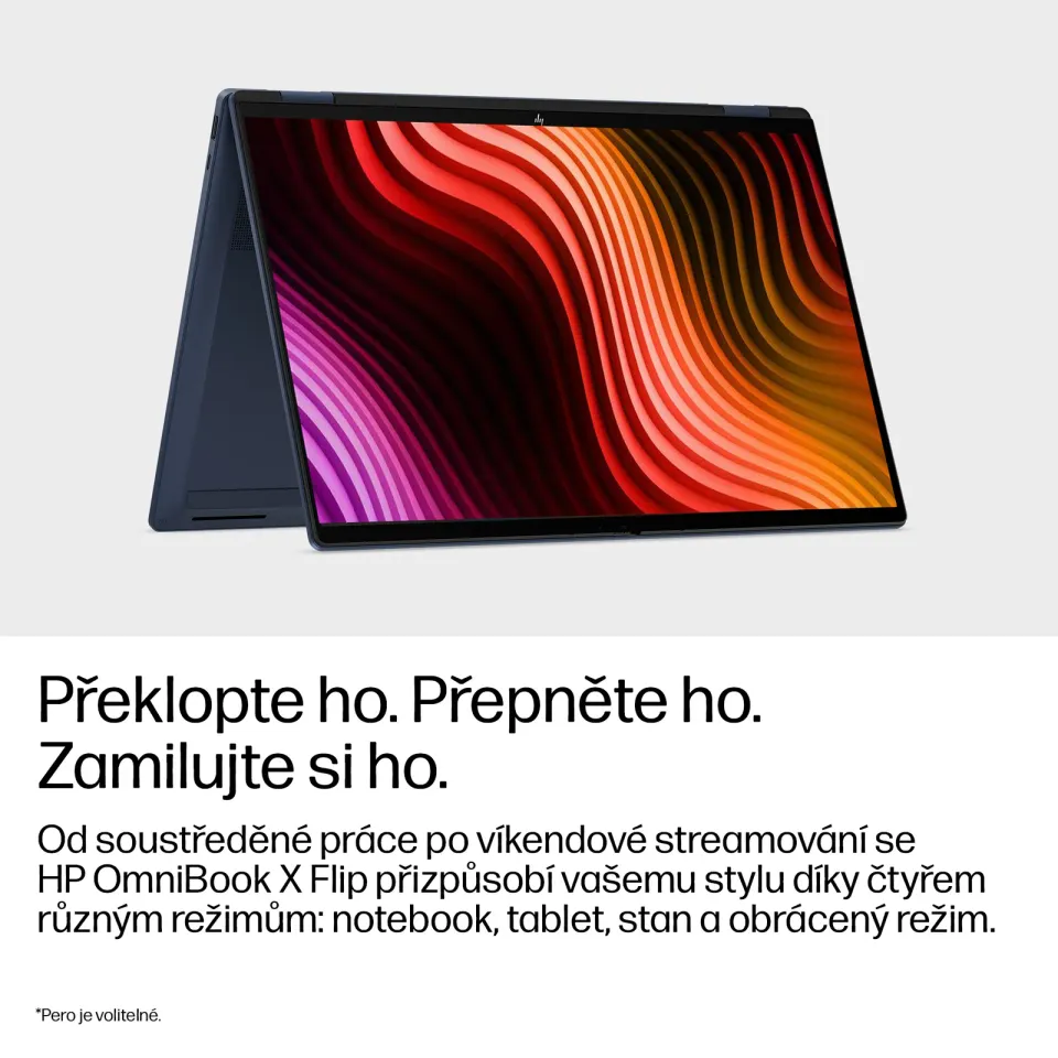 NTB HP OmniBook X Flip NG AI PC 16-cb0072ncx,Ultra 9 386H (16C) 50 NPU TOPs,50 TOPS,Touch/16.0" 3K,32GB,Win11 Pro,2Y
