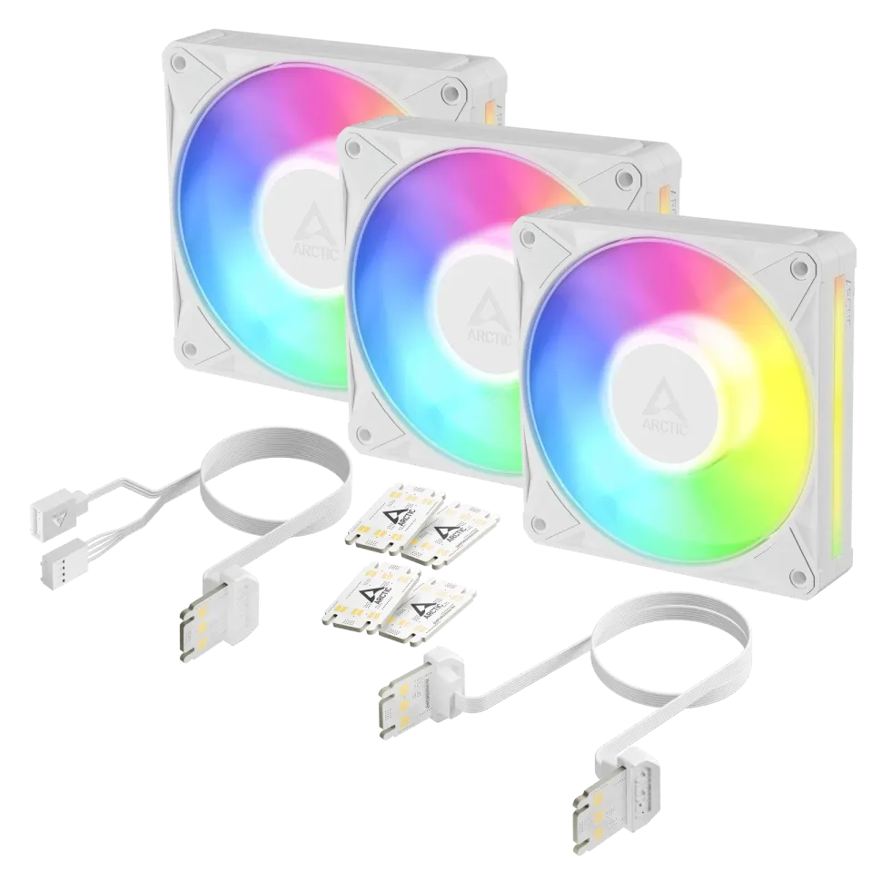 ARCTIC BioniX P12 A-RGB value pack (3ks) ventilátor – 120 mm, bílý