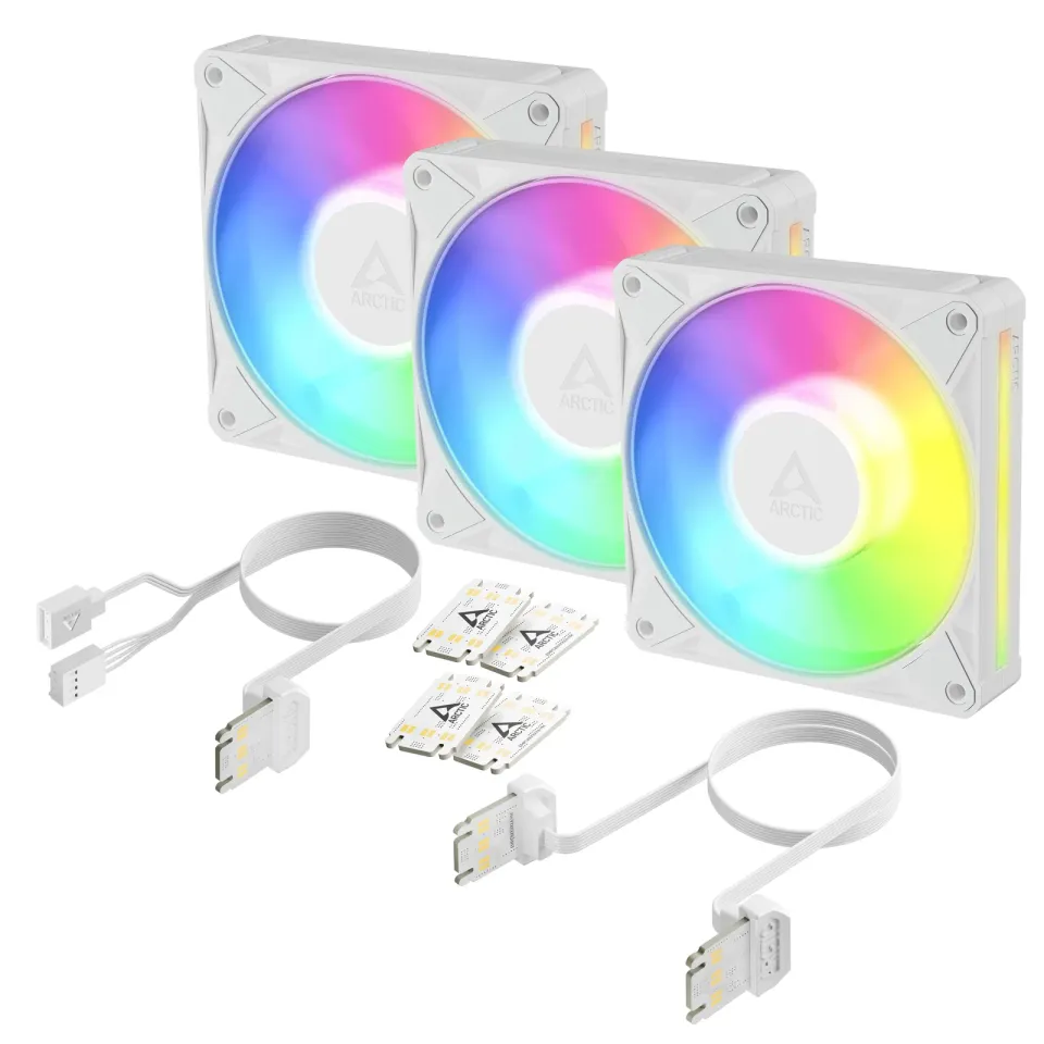 ARCTIC BioniX P12 A-RGB value pack (3ks) ventilátor – 120 mm, bílý