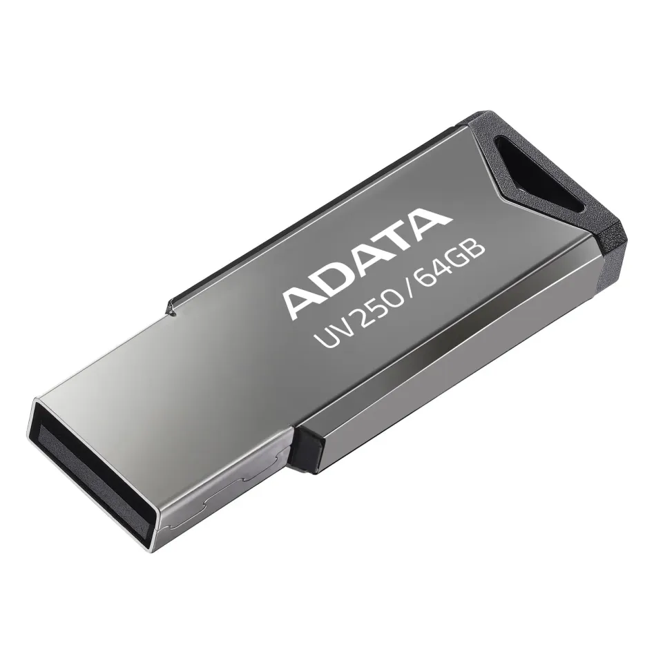 ADATA Flash Disk 64GB UV250, USB 2.0 Dash Drive, stříbrná