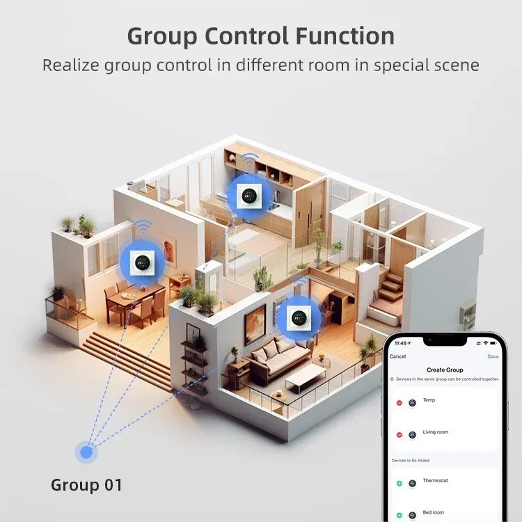 IMMAX NEO LITE SMART termostat Nexa pro elektrické podlahové topení 16A, Zigbee, TUYA