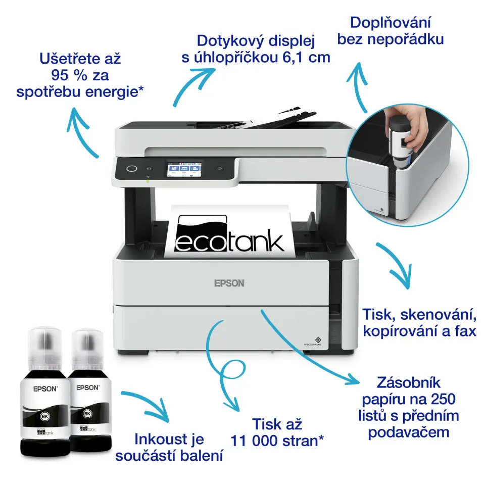EPSON EcoTank M3170 - A4/39ppm/1ink/USB/LAN/Wi-Fi/Duplex