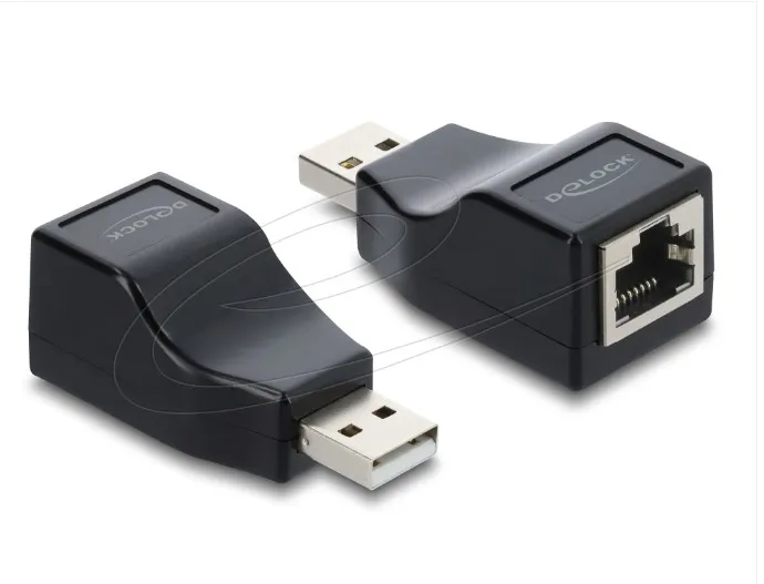Delock Adaptér USB 2.0 Typ-A ze zástrčky na zásuvku sériového rozhraní RS-232 RJ