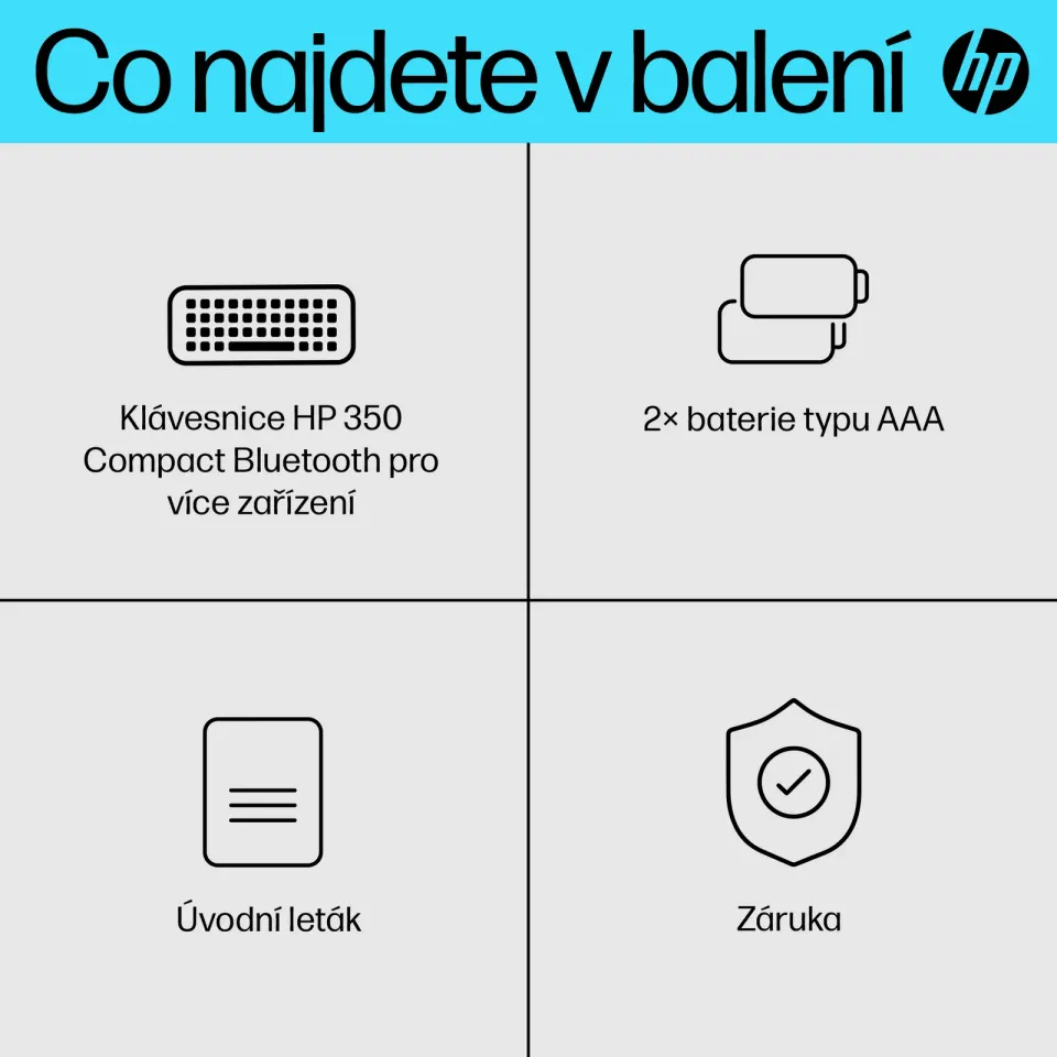 HP 350 BLK Compact Multi-Device Keyboard - klávesnice