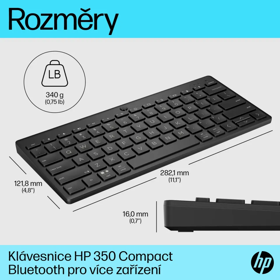 HP 350 BLK Compact Multi-Device Keyboard - klávesnice
