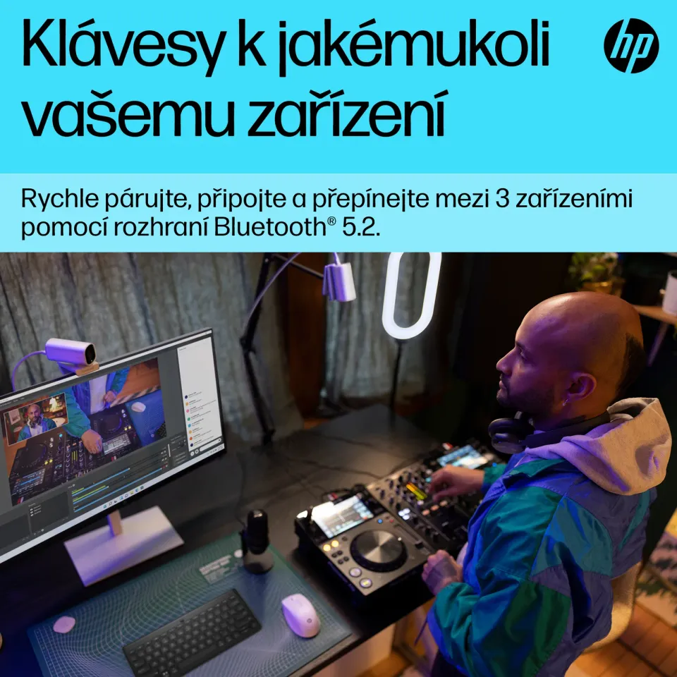 HP 350 BLK Compact Multi-Device Keyboard - klávesnice