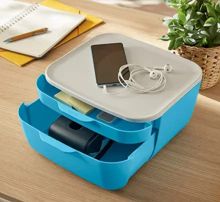 LEITZ Zásuvkový box Cosy, klidná modrá