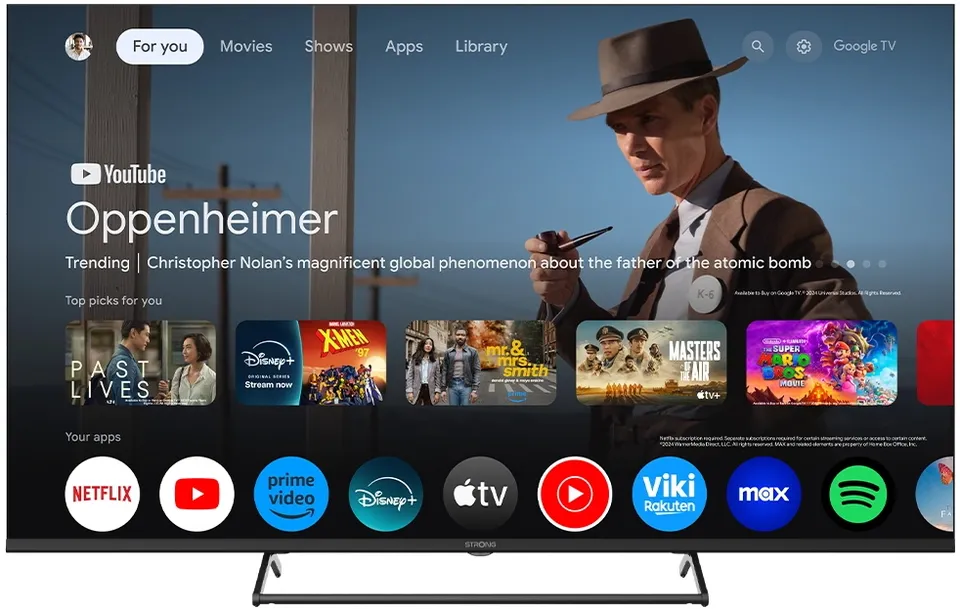 STRONG SMART LED TV 55"/ SRT55UG7773C/ UHD/ 3840x2160/ DVB-T2/C/S2/ H.265/HEVC/ 3xHDMI/ 2xUSB/ Wi-Fi/ LAN/ G/ ANDROID 14