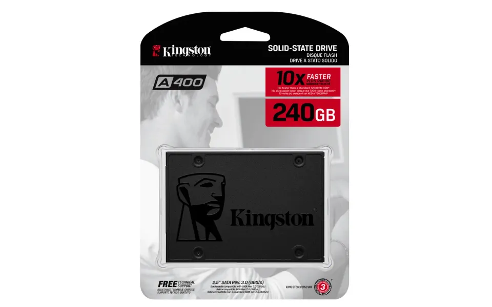 Kingston Flash SSD 240GB A400 SATA3 2.5 SSD (7mm height)