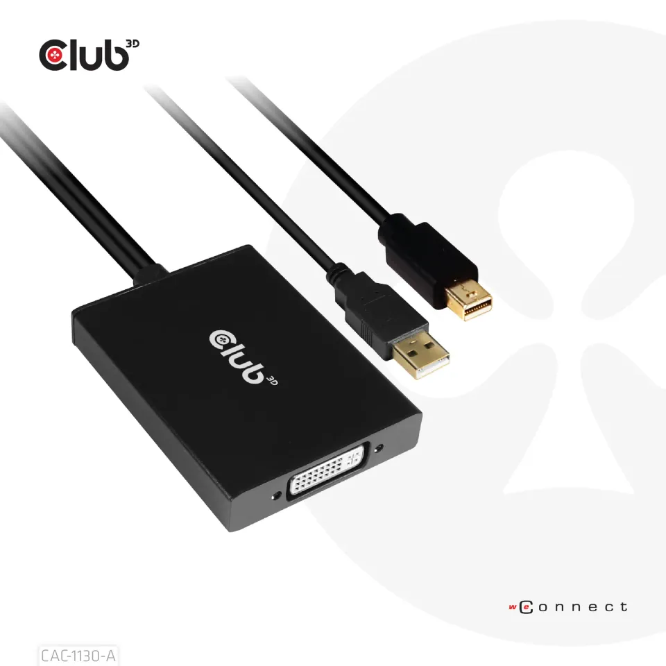 Club3D adaptér Mini DP na Dual Link DVI, HDCP OFF version for Apple Cinema Displays Active Adapter