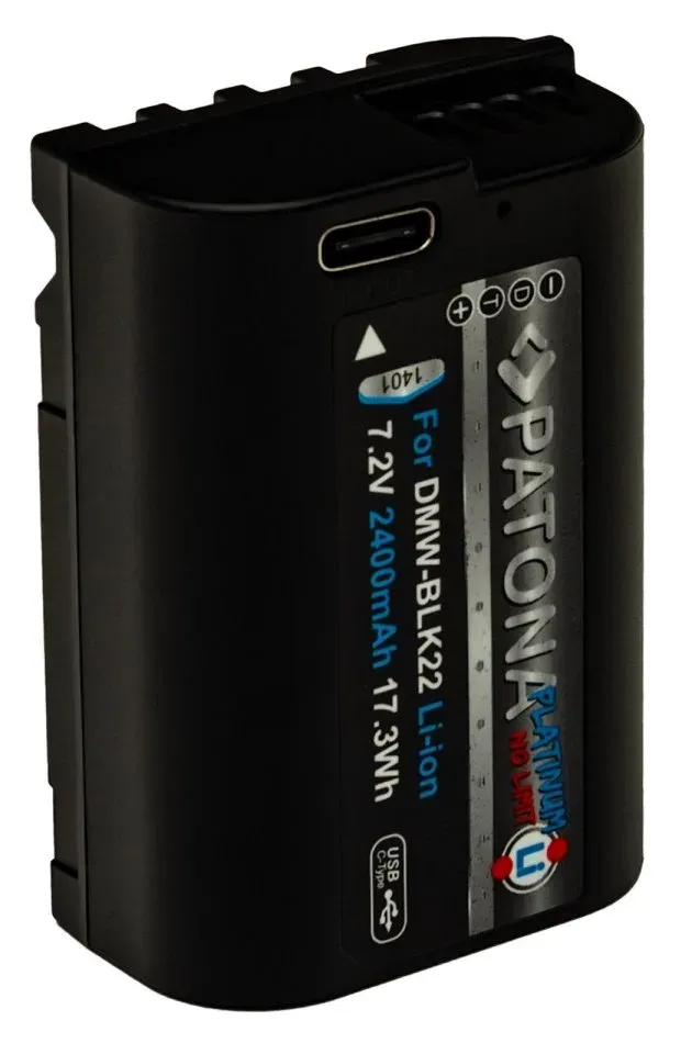 PATONA baterie pro foto Panasonic DMW-BLK22 2400mAh Li-Ion Platinum USB-C nabíjení