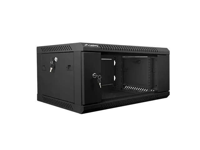 Nástěnný rack 19'' 4U 600X450mm černý flat pack