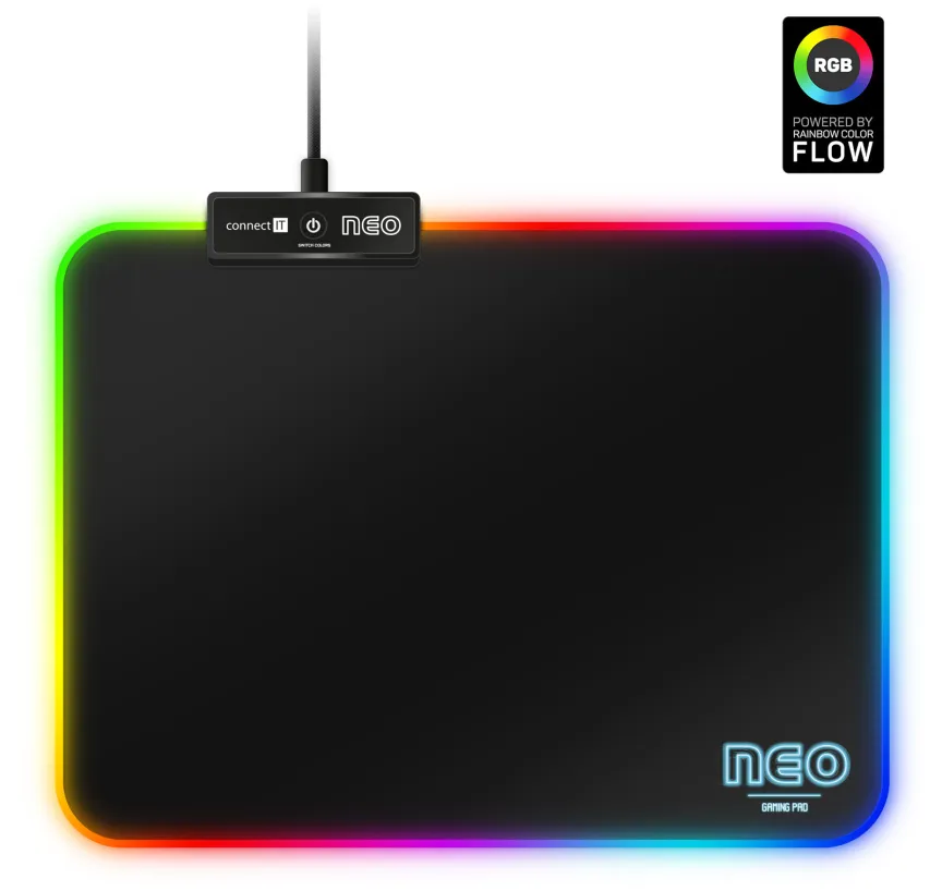 CONNECT IT NEO RGB podsvícená podložka pod myš, vel. S (320 × 245 mm) USB