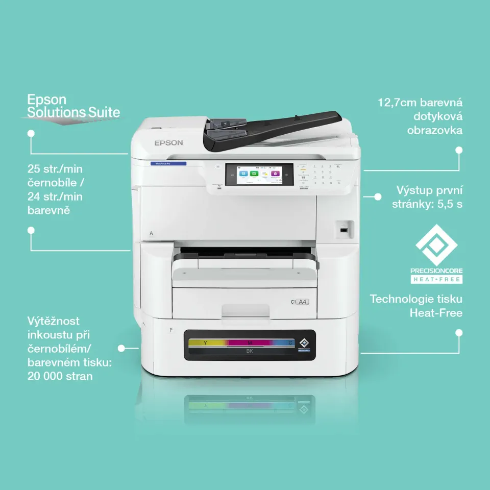 EPSON WorkForce Pro EM-C8100RDWF, 4v1, A3, 4800x1200dpi, 35ppm, Duplex, RIPS