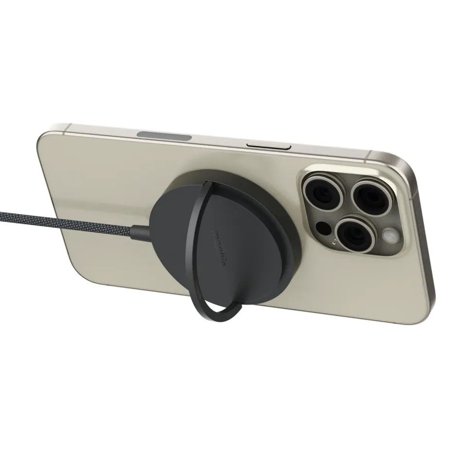 Qi2 magnetic charger with kickstand - black
