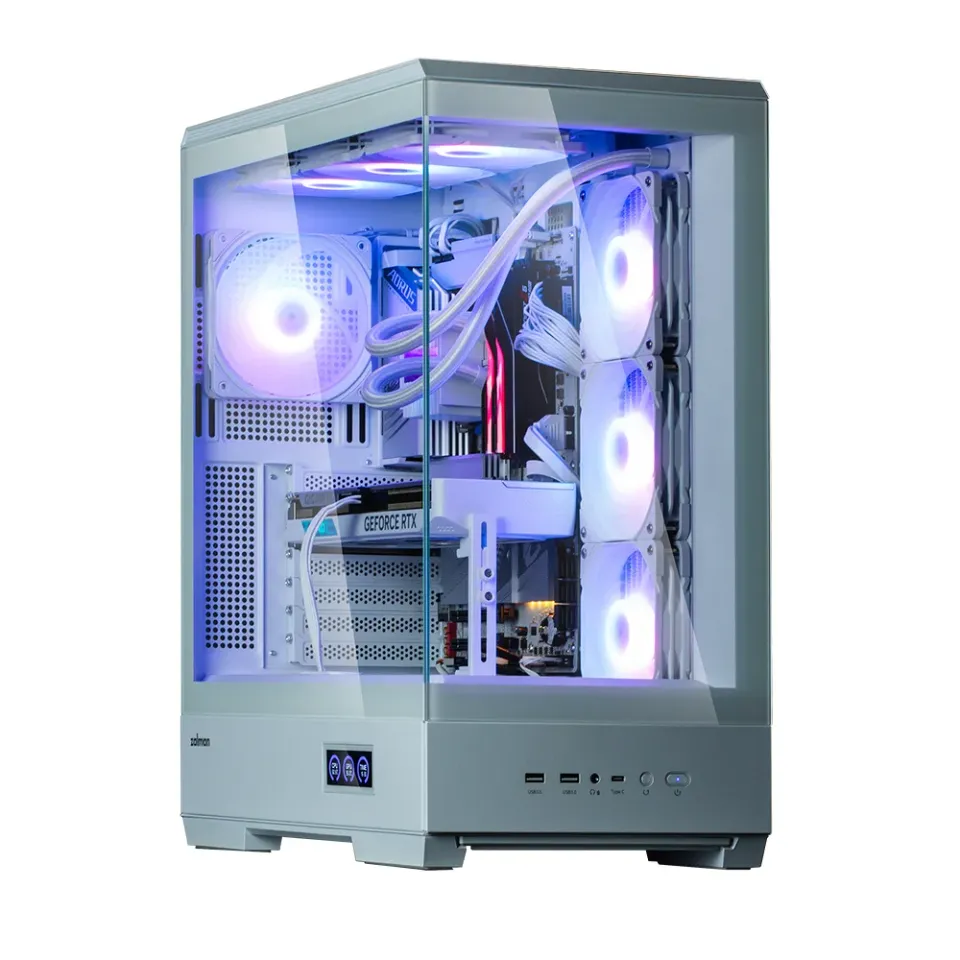 Zalman skříň P50 DS / Middle Tower / 4x120mm ARGB fan / 2x USB 3.0 / USB-C / panoramatická / bílá