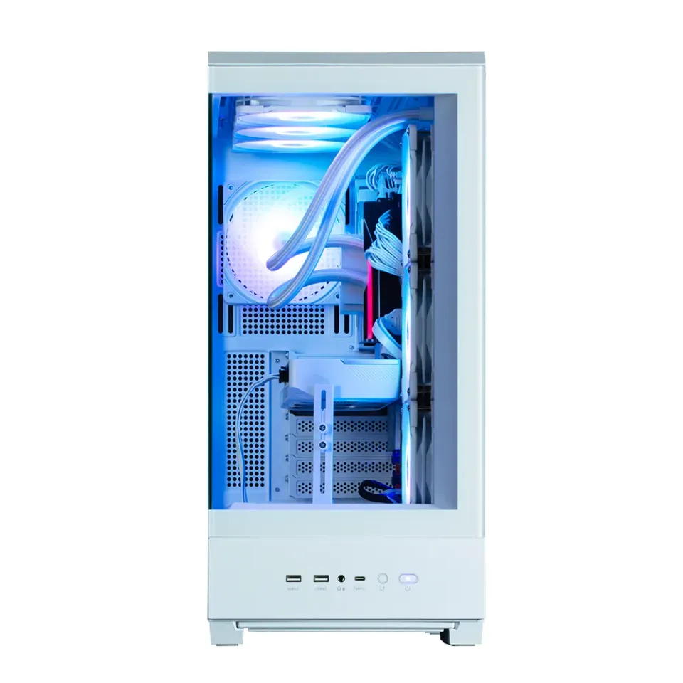 Zalman skříň P50 DS / Middle Tower / 4x120mm ARGB fan / 2x USB 3.0 / USB-C / panoramatická / bílá