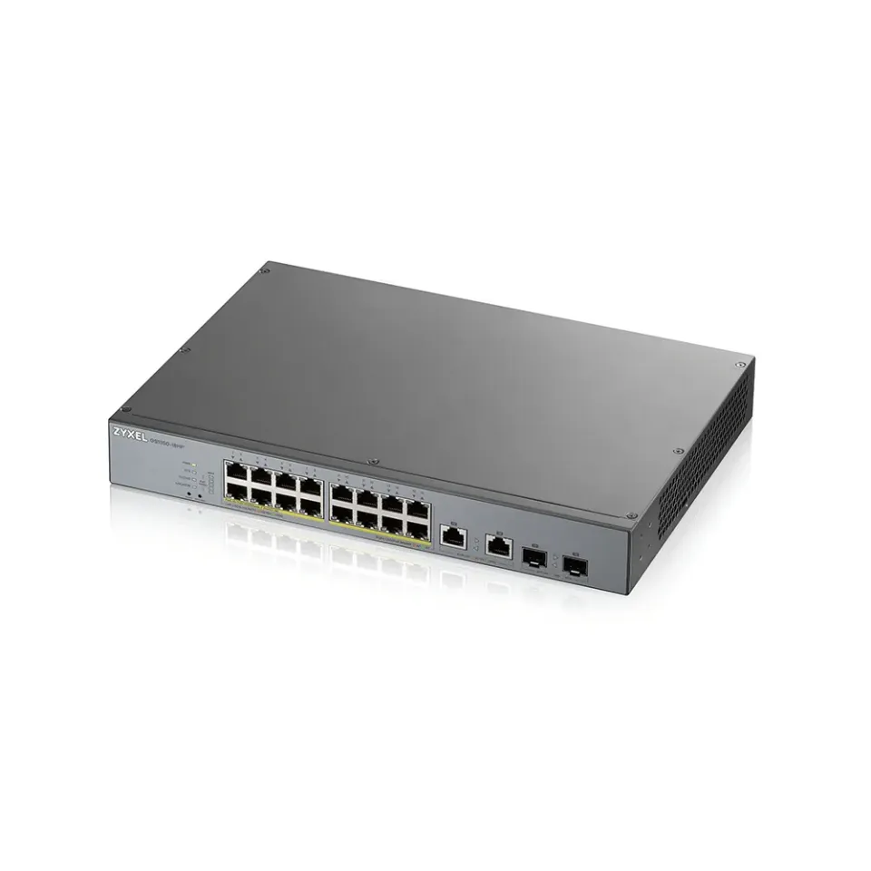 Zyxel GS1350-18HP 18 Port smart managed CCTV PoE switch, long range, 250W, 16x GbE, 2x combo RJ45/SFP