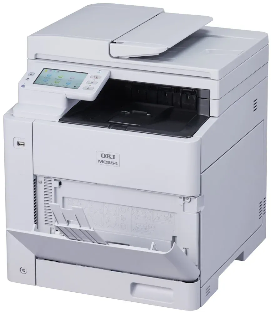 OKI MC554dn – barevná laserová multifunkce A4 4 v 1 s faxem, 32 str./min, oboustranný tisk, jednoprůchodový podavač, síť
