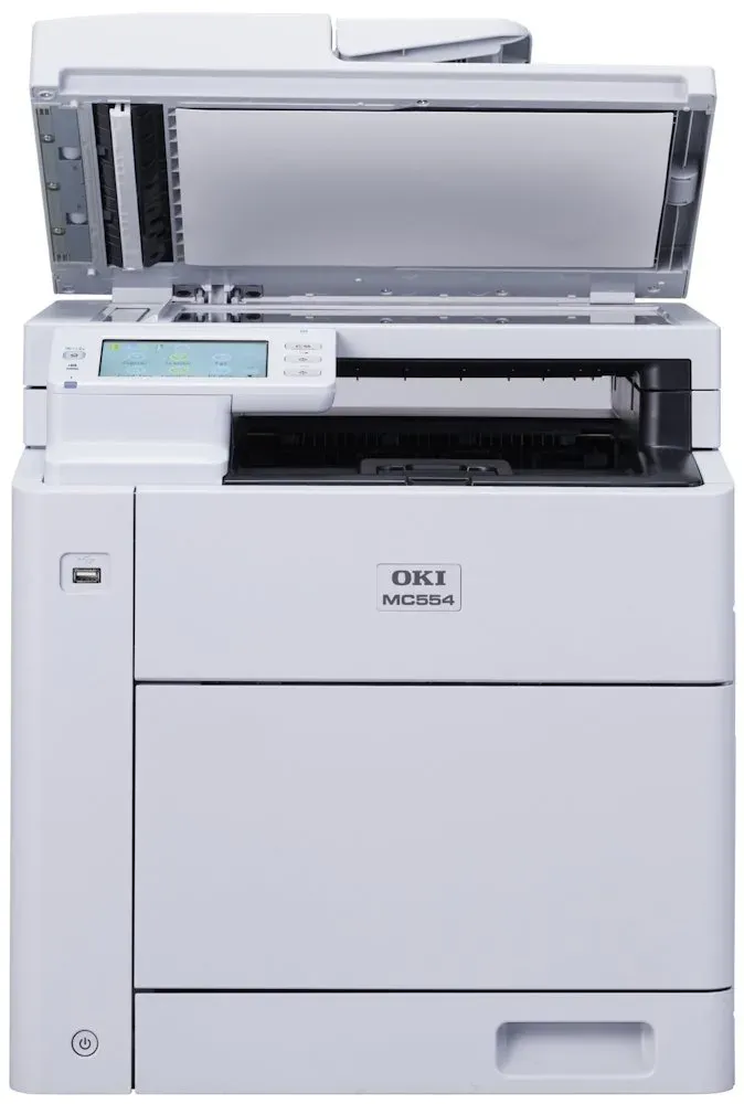 OKI MC554dn – barevná laserová multifunkce A4 4 v 1 s faxem, 32 str./min, oboustranný tisk, jednoprůchodový podavač, síť
