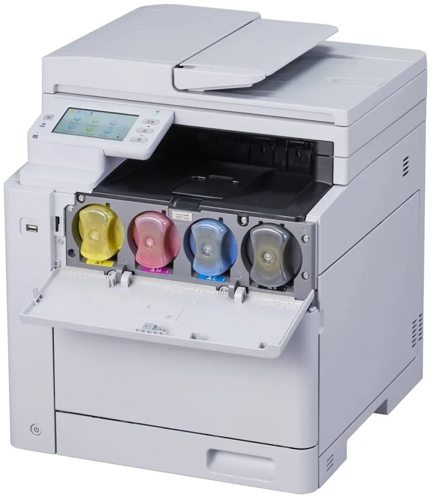 OKI MC554dn – barevná laserová multifunkce A4 4 v 1 s faxem, 32 str./min, oboustranný tisk, jednoprůchodový podavač, síť