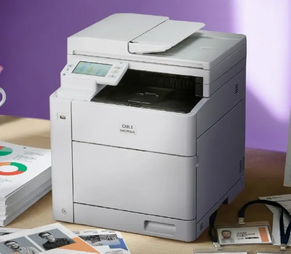 OKI MC554dn – barevná laserová multifunkce A4 4 v 1 s faxem, 32 str./min, oboustranný tisk, jednoprůchodový podavač, síť