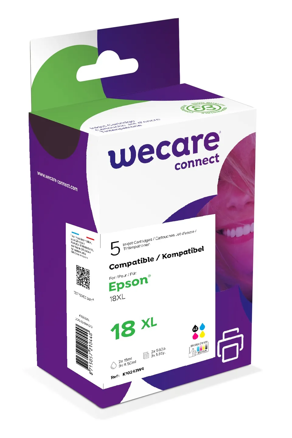 WECARE ARMOR ink sada kompatibilní s EPSON C13T18164012,2xčerná/CMY