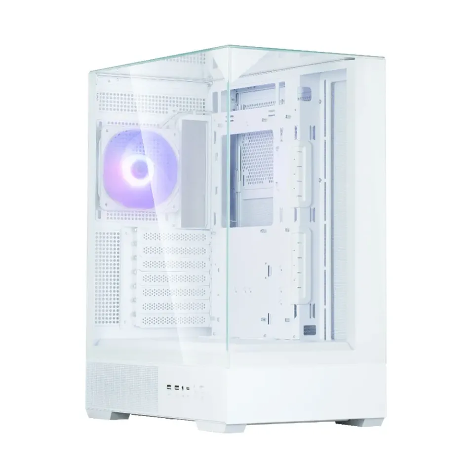 Zalman skříň P40 Prism / miniIT / 120mm ARGB fan / 2xUSB 3.0 / USB-C / panoramatická / bílá