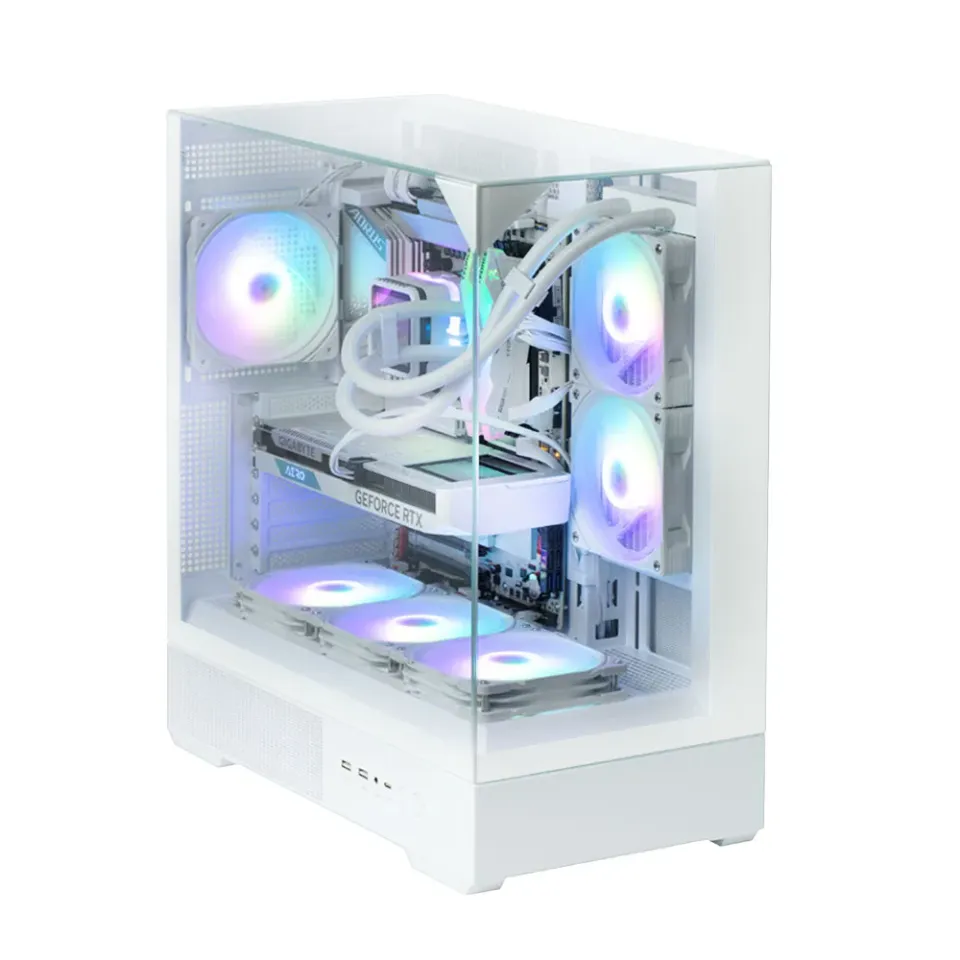 Zalman skříň P40 Prism / miniIT / 120mm ARGB fan / 2xUSB 3.0 / USB-C / panoramatická / bílá