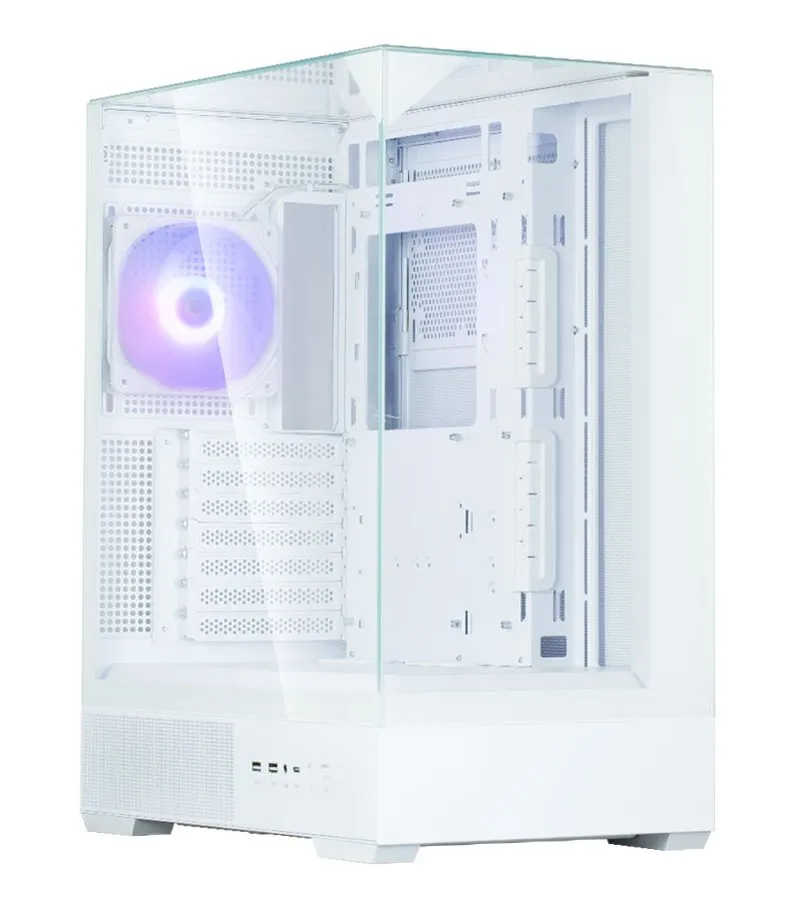 Zalman skříň P40 Prism / miniIT / 120mm ARGB fan / 2xUSB 3.0 / USB-C / panoramatická / bílá