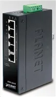 Planet ISW-501T, 5x 10/100, DIN,IP30, rozšířený teplotní rozsah -40~75 st.C