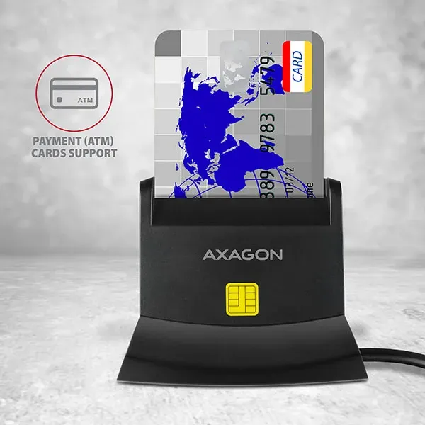 AXAGON CRE-SM2, USB externí čtečka 4-slot Smart card/ID card (eObčanka) + SD/mic