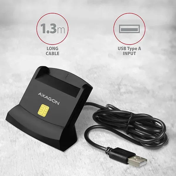 AXAGON CRE-SM2, USB externí čtečka 4-slot Smart card/ID card (eObčanka) + SD/mic
