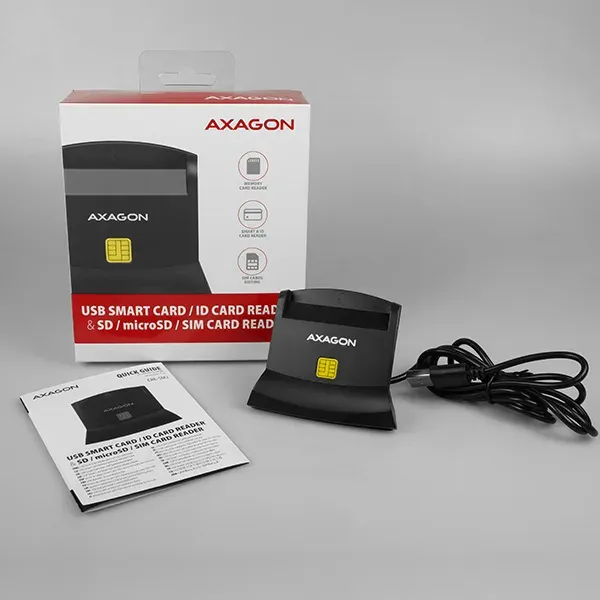 AXAGON CRE-SM2, USB externí čtečka 4-slot Smart card/ID card (eObčanka) + SD/mic