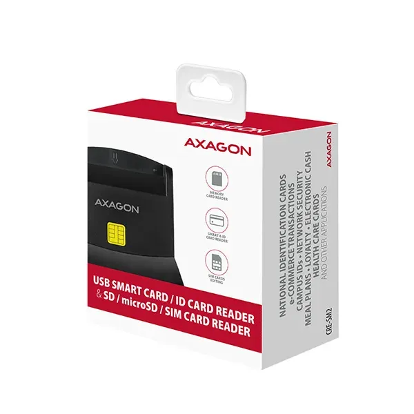 AXAGON CRE-SM2, USB externí čtečka 4-slot Smart card/ID card (eObčanka) + SD/mic