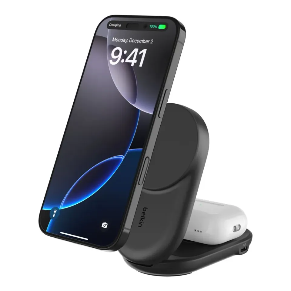 Belkin UltraCharge Qi2 25W 2v1 Magnetická nabíječka pro iPhone/AirPods, s USB-C,