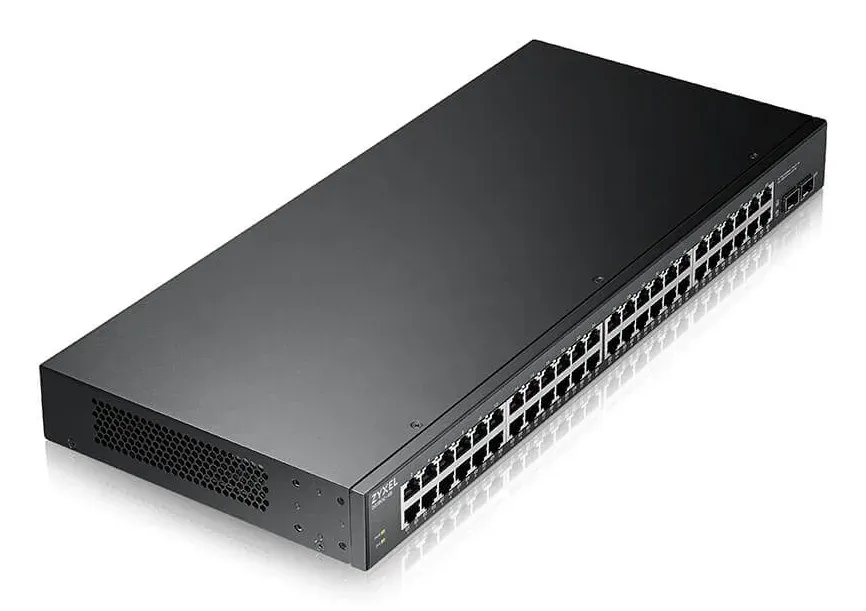 Zyxel GS1900-48HP v2 50-port Gigabit Web Smart PoE switch, 48x gigabit RJ45 (z toho 24x PoE), 2x SFP, PoE budget 170W