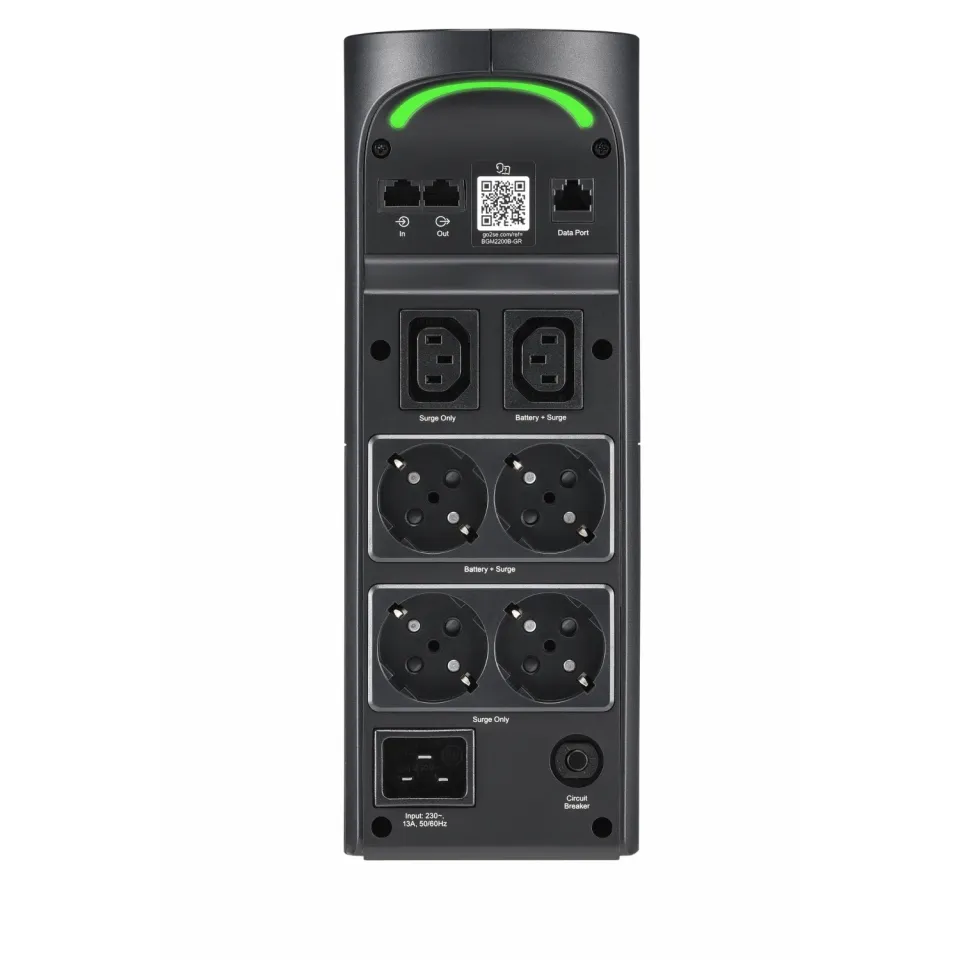 APC Back-UPS Pro 2200VA for Gaming, 230V, Pure Sinewave, LCD, Black, Schuko
