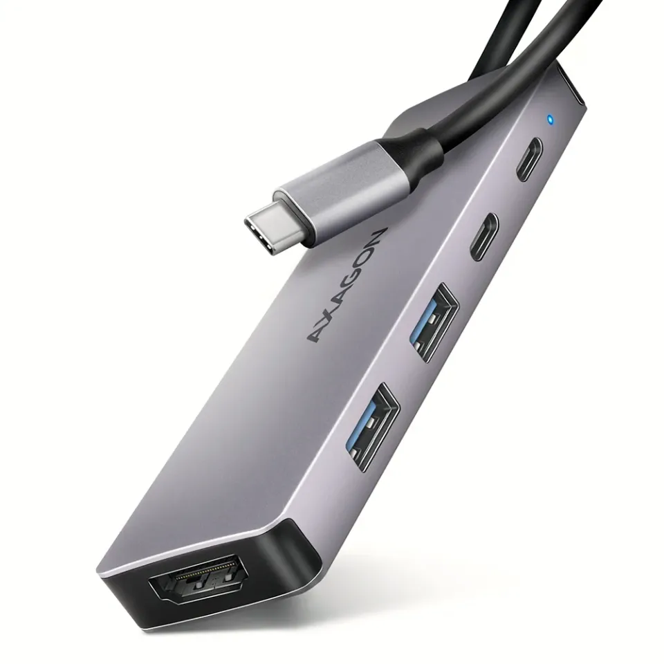 AXAGON HMC-5H60, USB 5Gbps hub, porty 2x USB-A, 1x USB-C, HDMI 4k/60, PD 100W, k