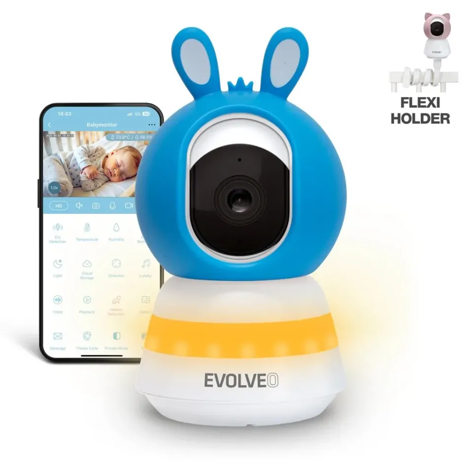 EVOLVEO Baby Monitor LUX- Chytrá 360° videochůvička s nočním viděním, detekcí pl