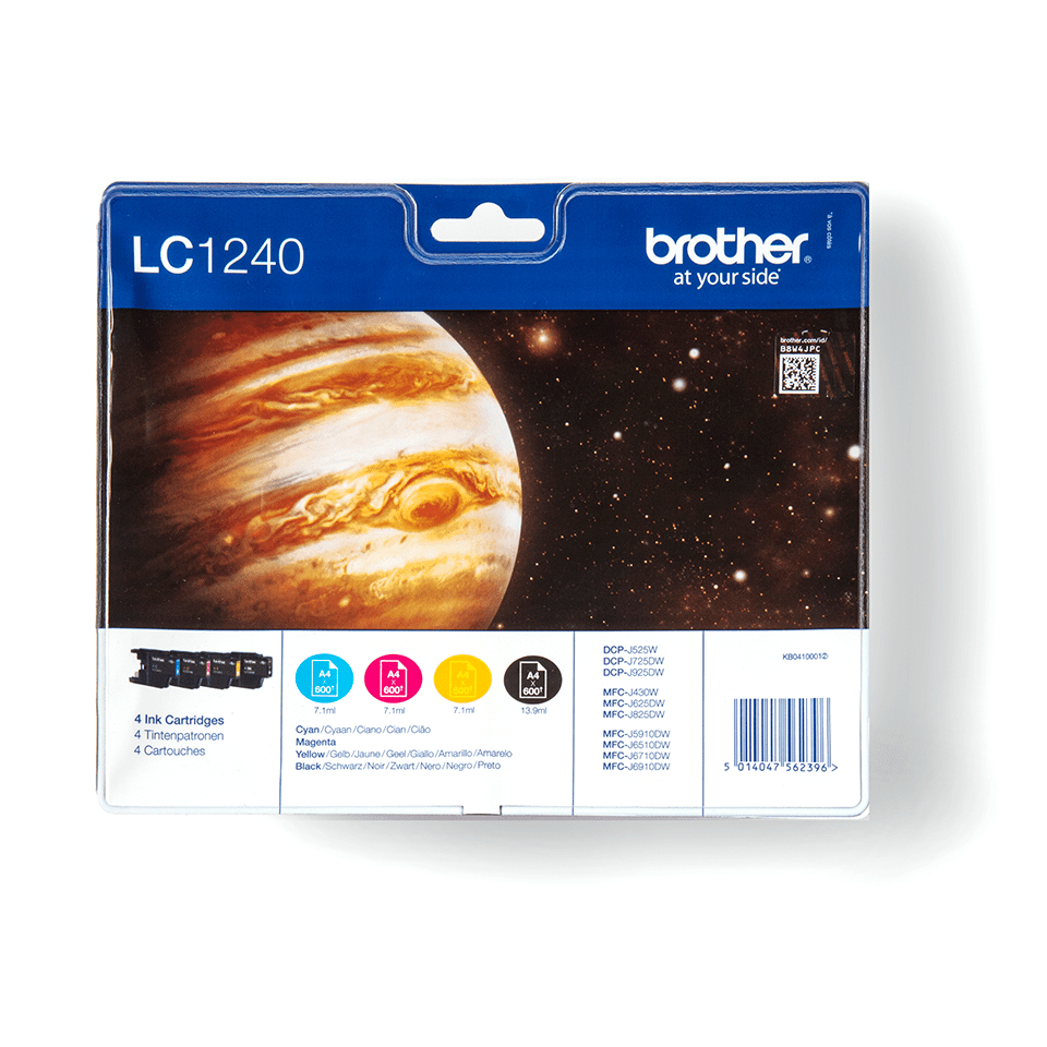 Brother LC-1240 sada inkoustů - black, magenta, yellow, cyan