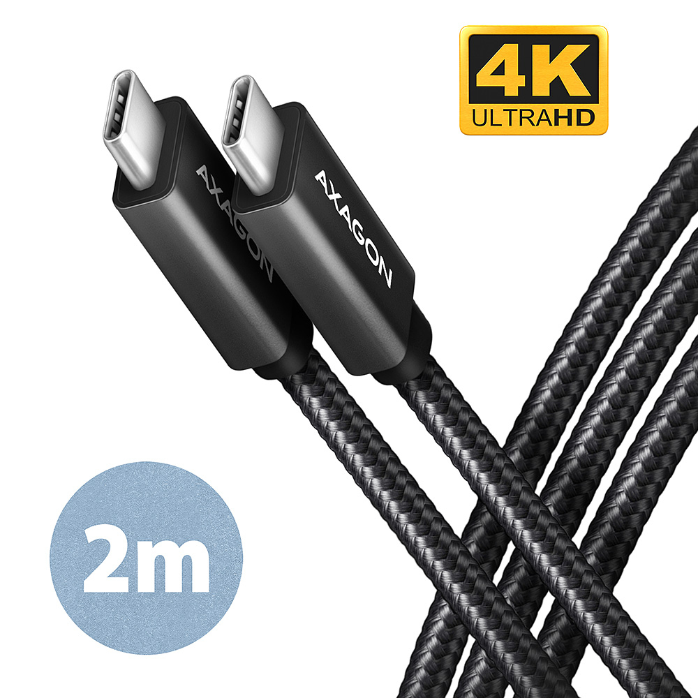 AXAGON BUCM32-CM20AB, SPEED+ kabel USB-C <-> USB-C, 2m, USB 20Gbps, PD 100W 5A,